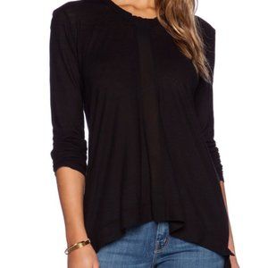 Revolve Wilt Black Slouchy Sheer Inset Top Size XS